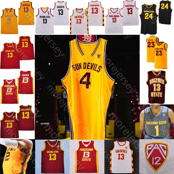 

arizona state sun devils asu basketball jersey ncaa college harden caleb chriser marcus bagley kimani lawrence luther muhammad enoch boakye, Black;red