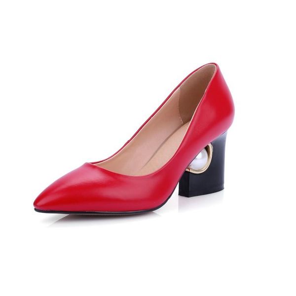 

oversized pointed pearl decorative shoes ladies high heels women shoes woman pumps, Black