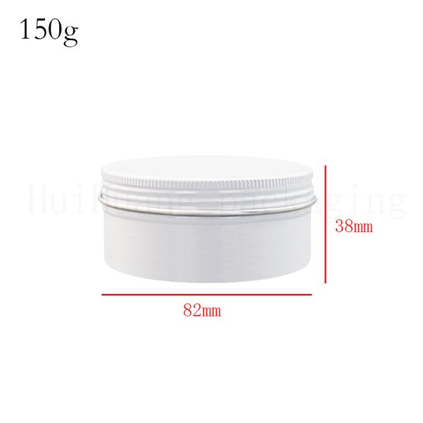 30pcs branco alumínio Cosmetic jar 150g de metal Creme Jars com tampa de prata vela garrafa recipiente de lata parafuso pode caixa vazia