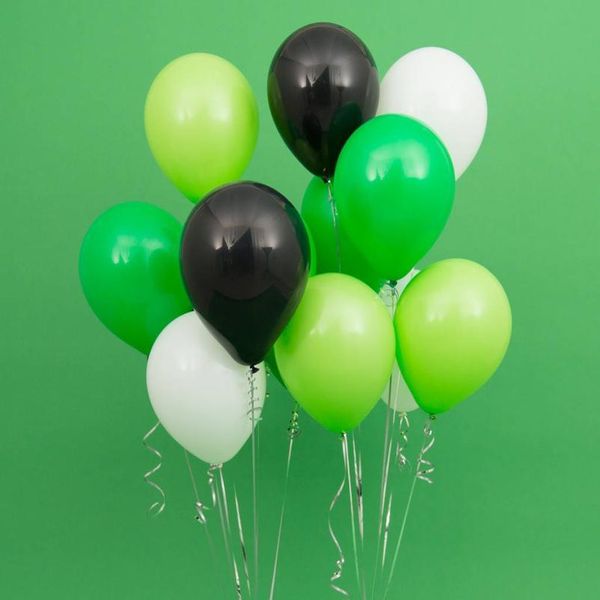 

30pcs 10 inch mix latex balloons dark green and white balloons for dinosaur party kids birthday party decorations christ jllgts