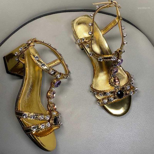 

dress shoes crystal embellished summer high-heeled sandals golden mirror leather wedding plus size bridal women1, Black