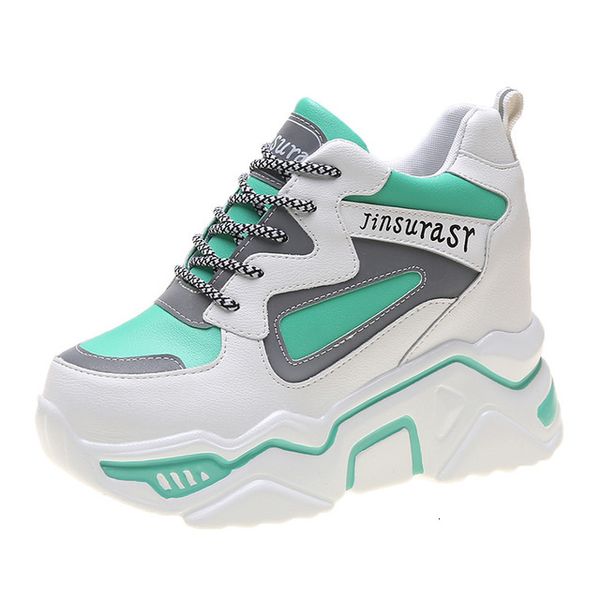 

springtime 2021 new nine on high growing height woman hidden women thick soles white shoes 7git, Black