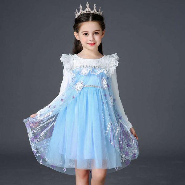 

princs new girls' ice snow 2 long sve drs aisha queen performance children's skirt, Red;yellow