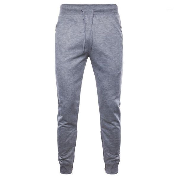 

mens feet trousers casual fashion pants side zippers large size sports pants joggers man casaul long ankle-tied cargo pant1, Black