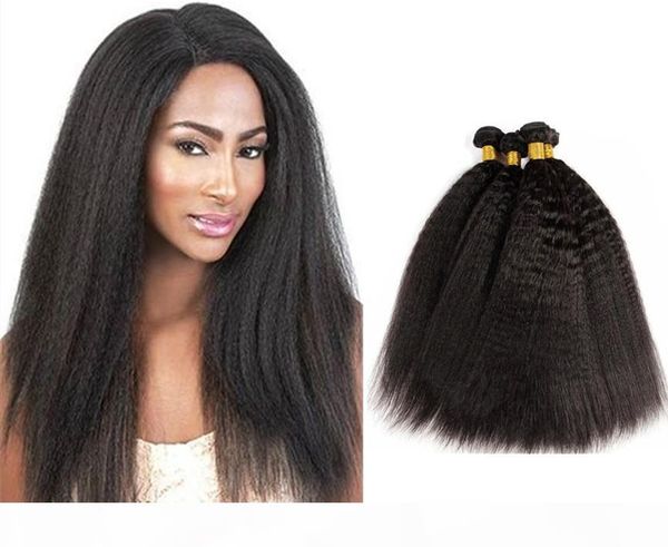 

viya peruvian virgin hair bundles yaki hairstyle can be colored 10-30 inch fuller hair soft and smooth, Black