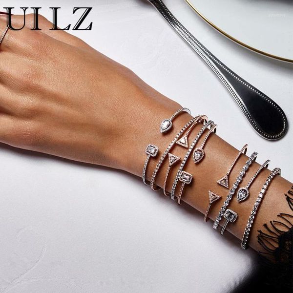 

uilz trendy exquisite round & water drop micro pave zirconia crystal for women dress jewelry wholesale ub20091, Black