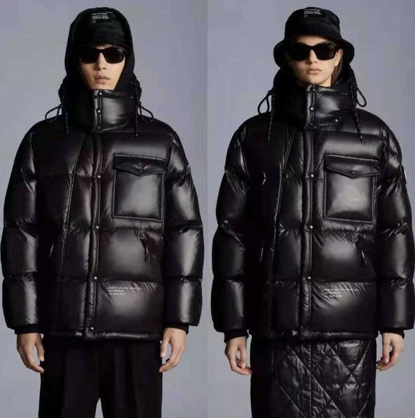 

winter mens homme warm parka outerwear fashion hooded women down jackets coat black purple badge designer parkas for men
