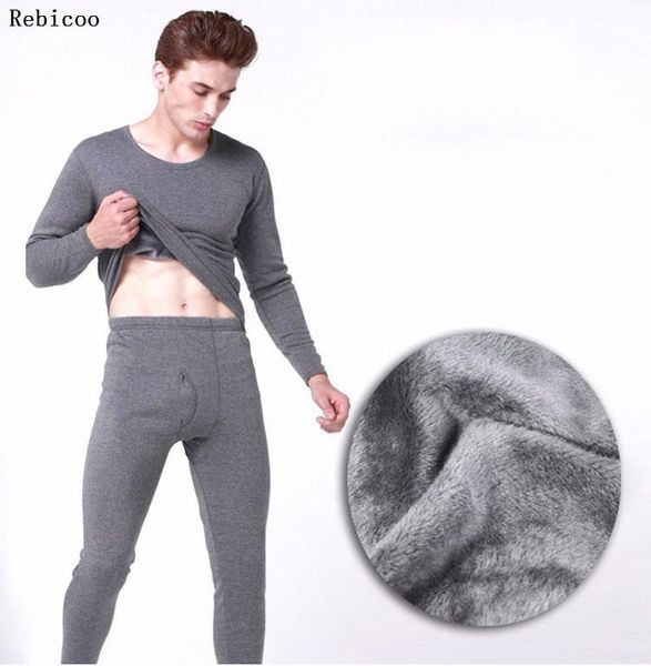 

men's thermal underwear sets winter warm thick long pants black gray navy dark 4xl, Black;white