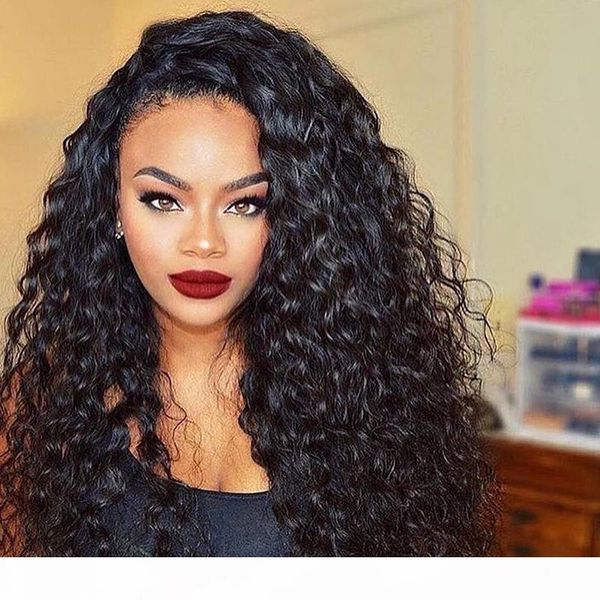 

human hair wigs 8a brazilian full lace wigs kinky curly lace front wig for black women with baby hair, Black;brown