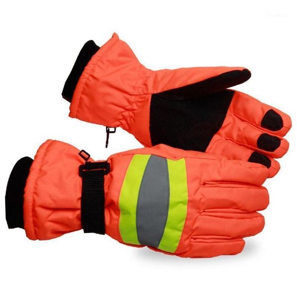 

1 pair warm gloves finger thermal non slip ski snowboard winter thicken reflective gloves worker sanitation mittens out n2d21