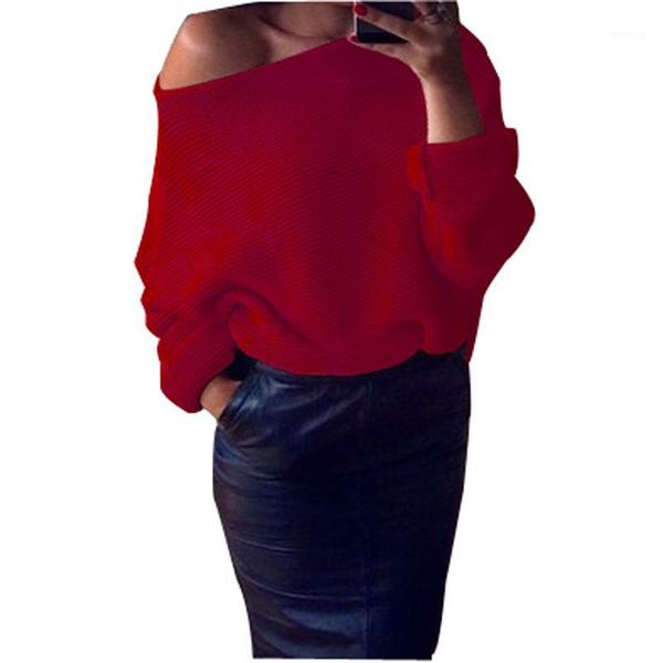 

wholesale- four sizes seven colors slash neck batwing cotton long sleeve women's sweater 2017 fashion autumn winter christmas sweater1, White;black