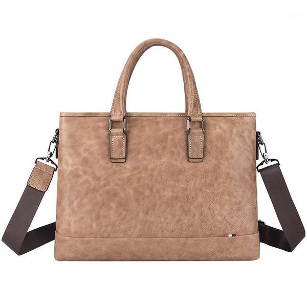 

briefcases 2021 business men's bag travel portable briefcase genuine leather men shoulder diagonal lapcomputer bags male handbag1