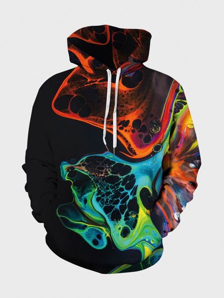 

men kangaroo pocket drawstring hoodie h2tk#, Black