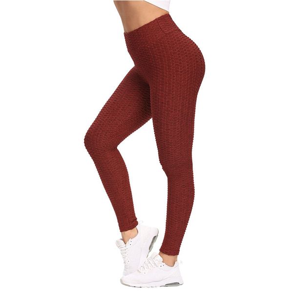 

european beauty pants thick breathable high elastic buttocks sports fitness bottoming ab yarn bubble jacquard yoga pants, Black