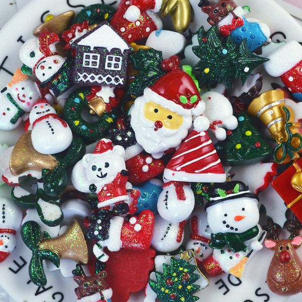 

resin christmas mixed bag diy accessories mobile phone case santa claus christmas tree hair accessories handmade materials