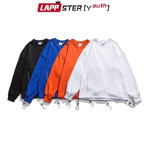

lappster-youth men colorful letter print sweatshirts mens oversized streetwear hoodie male korean harajuku hip hop hoodies 201020, Black
