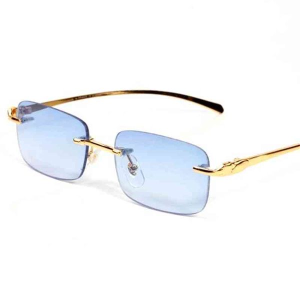 

2022 factory wholesale pawes bril frame mannen zonnebril goud randloze len voor anti reflecterende clear lens recept tiny luipaard, White;black