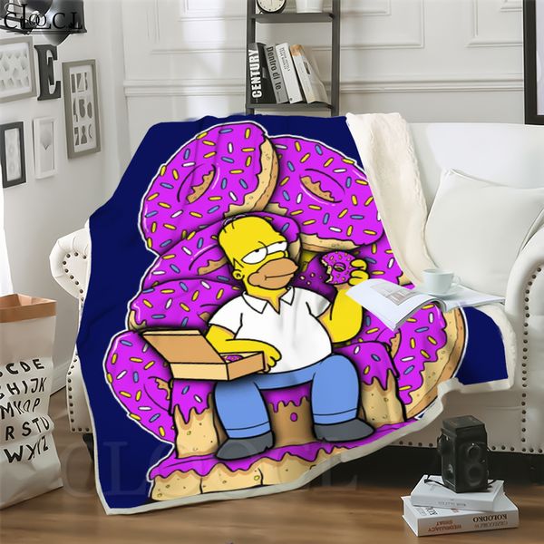 

cloocl anime the simpsons 3d print hip-hop style air conditioning blanket sofa teens bedding throw blankets plush quilt
