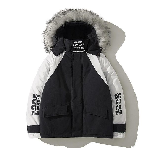 

men's winter jacket 2020 new brand casual warm thick coat men outwear cotton-padded parka men plus size 4xl 5xl, Black