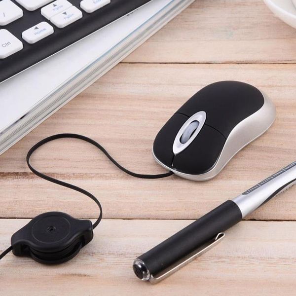 

mice cute mini wired mouse retractable usb ergonomic office computer personal notebook gaming optical small1