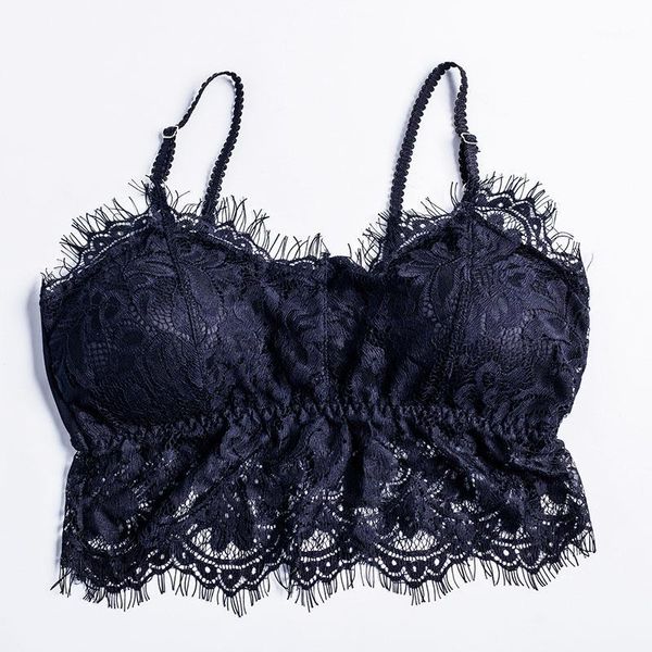 

camisoles & tanks dtoday lace bra vest wrapped chest strap romantic mesh padded bralette lingerie crop for women underwear1, Black;white