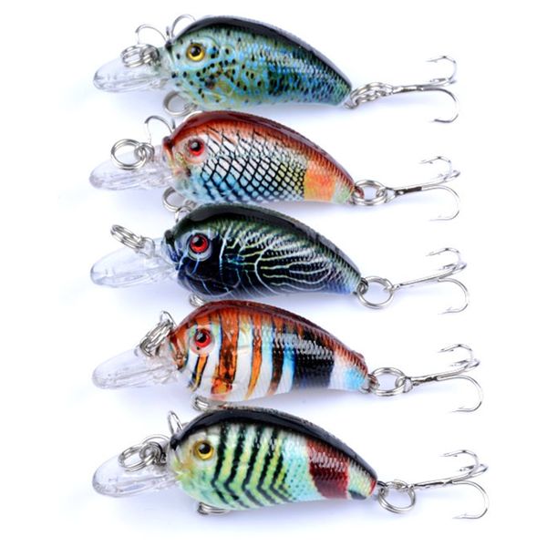 

1 pc 46mm 4.5g fishing lures hard bait minnow fishing lure bass crankbait swimbait trout crank baits with 12# hooks tackle