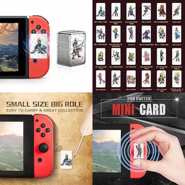 

nfc tag game cards for the legend of zelda breath wild switch/wii u 24 pcs mini