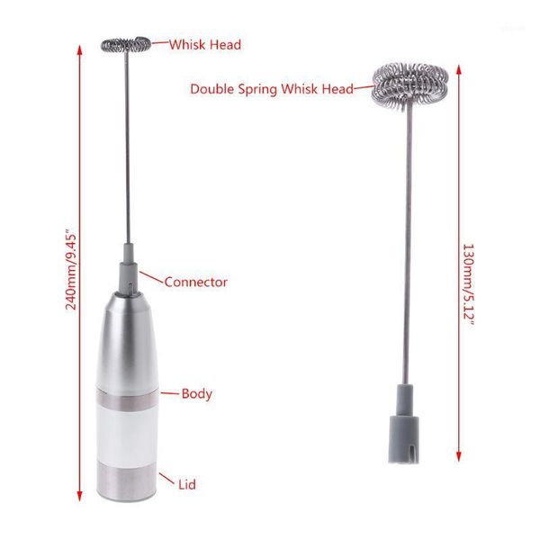 

electric handheld stainless steel milk frother kit auto stirrer kitchen tools1