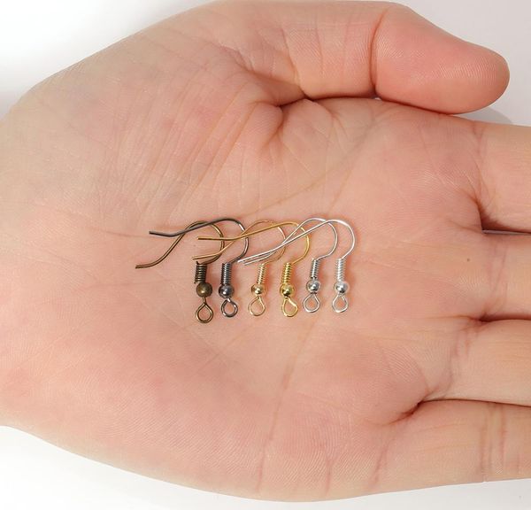 

200pcs metal ear hook wire clasps with bead charms earring wire fit diy women earring accessories for wmtiul powerstore2012
