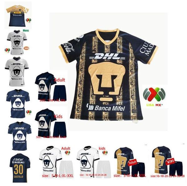 

cougar 2020 mexico club unam soccer jersey home away 20 21 special edition malcorra mora iturbe rodriguez liga mx cougar football shirts, Black;yellow