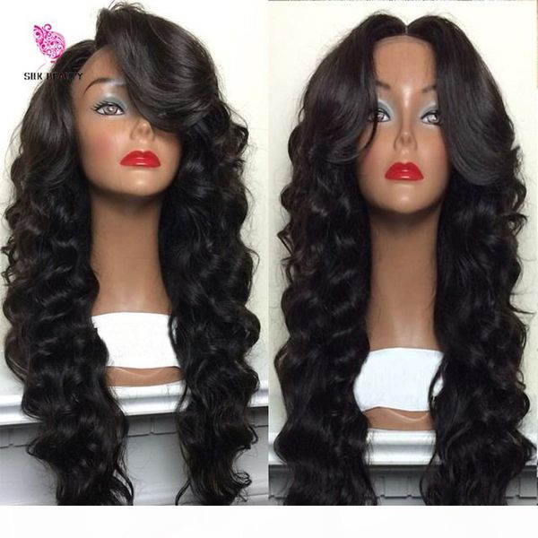 

8a glueless full lace wig brazilian deep body wave lace front wigs with baby hair for black women full lace wig, Black;brown