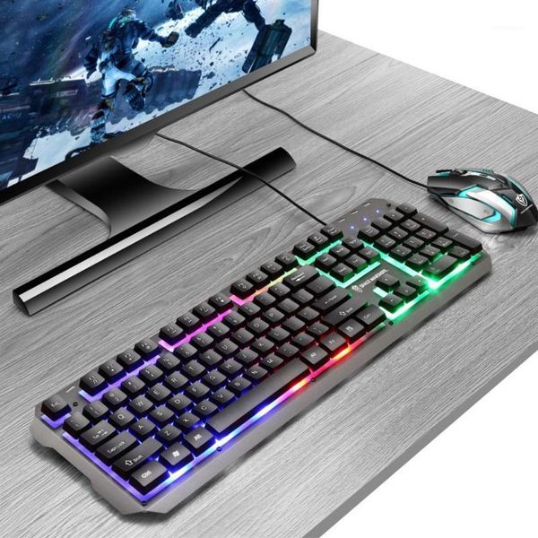 

keyboard mouse combos starshine set for pc gamer gaming wired usb computer 104 key 7 color lights1