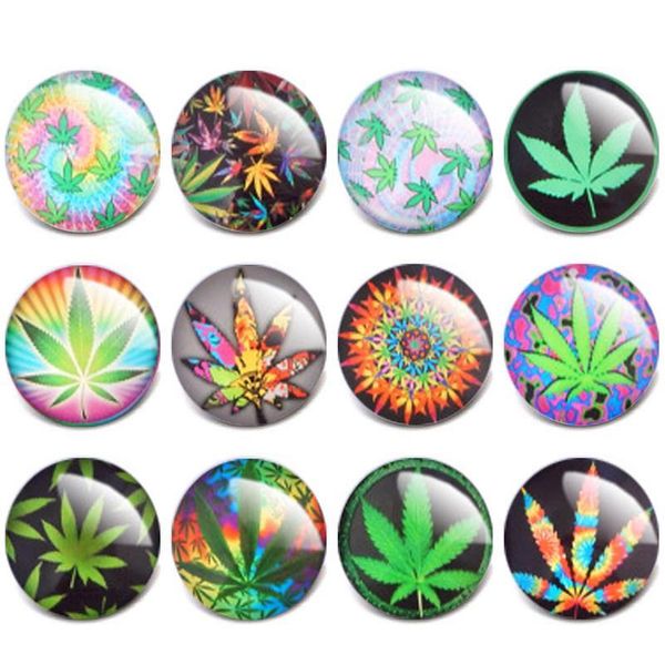 

10pcs/lot new mixed snap jewelry green leaf glass charms 18mm snap button jewelry for 18mm snaps bracel sqclpq