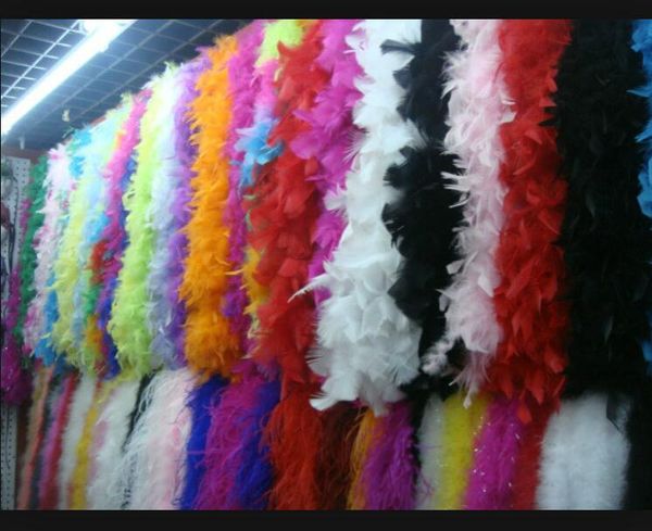 2M 40g Feather Boa Glam Flapper Dance Fancy Dress Costume Accessory Feather Boa Boa Cachecol Wrap frete grátis