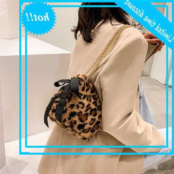 

winter pluche crossbody for 2021 fashion luipaard mini emmer shoulder bag women pure hand bags baking handbag