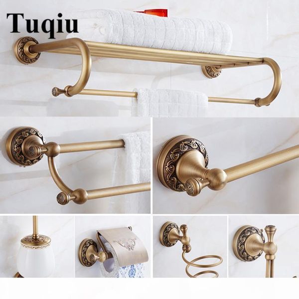 

bathroom accessories set brass bronze carved bath hardware sets towel rackpaper holder toilet brush holderfaucet bbyche mj_bag