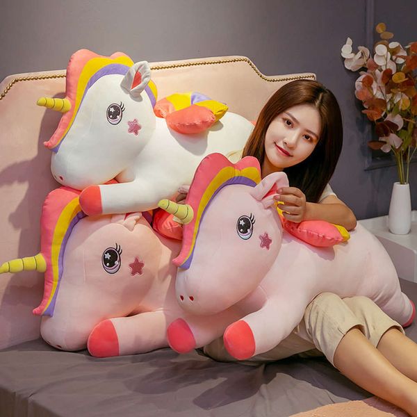 

bed unicorn pillow plush toy cute sping pony doll prent girl jspz