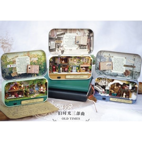 

3d theatre diy model miniatures wooden dollhouse miniature box cute mini doll house assemble kits gift toys y200413