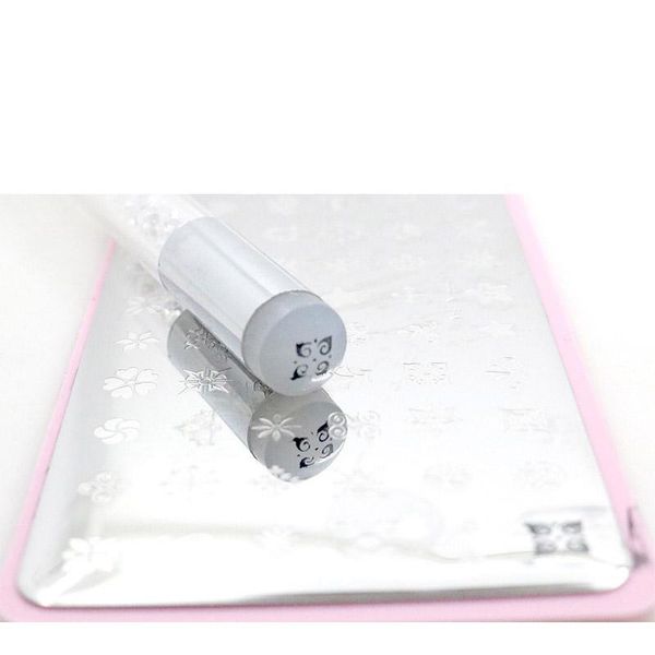 

sponge sile stamper heads nail art gradient brush pen painting dotting double end tips diy rhinestone handle manic qylmtn, Silver