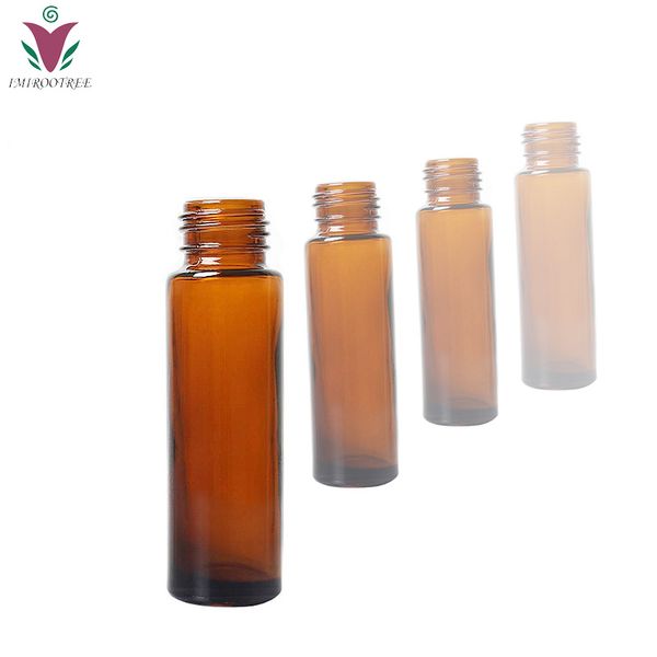 

20pcs 10ml glass roller bottle amber essential oil bottle roller frosted glass roll on bottle perfume container