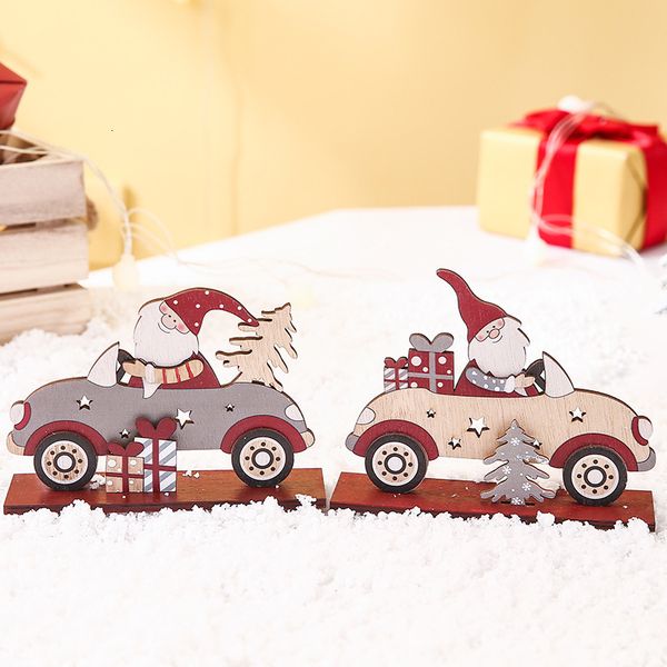 

natural wood diy christmas decoration santa claus car table craft ornament xmas new year party wedding home decor supplies 63028