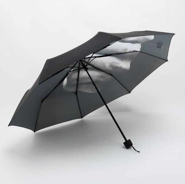 Dedo médio Umbrella Chuva Windproof acima de seu guarda-chuvas criativas Folding Parasol Moda Impacto Preto-chuvas Dobre-chuvas KKA1614