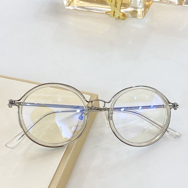 

2021 new fashion classic style round frame metal material temperament male and female identical glasses ruler model 046 size 49*19*150