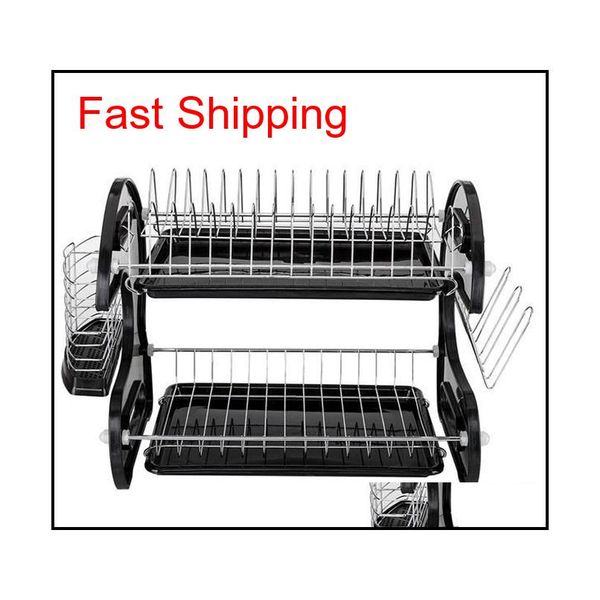 

us shipping new kitchen storage box multi-function double dish chopsticks and spoon collection rack dis qylzyd wphome