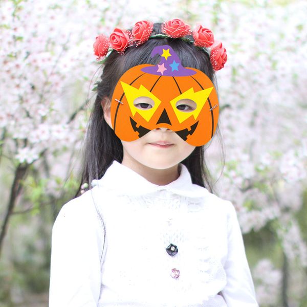 

kindergarten masquerade halloween cartoon pattern paper child party mystery eye mask kids favors 5 style
