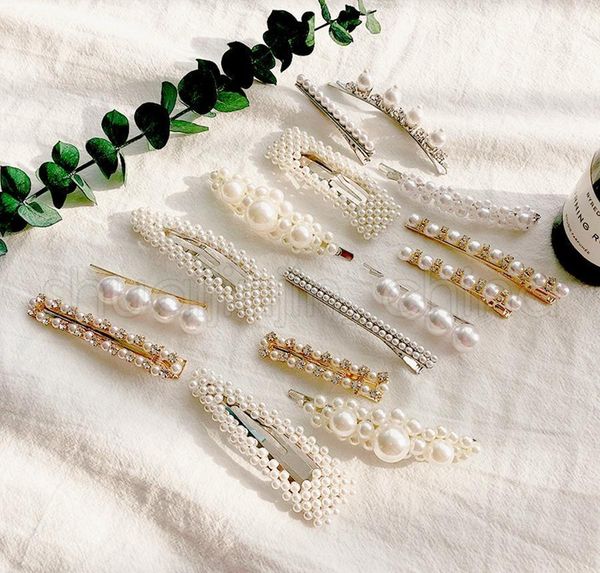 

fashion woman design pearls hairpins creative girl hair clips baby barrettes lady party hair jewelry jlltem bde_jewelry, Golden;silver