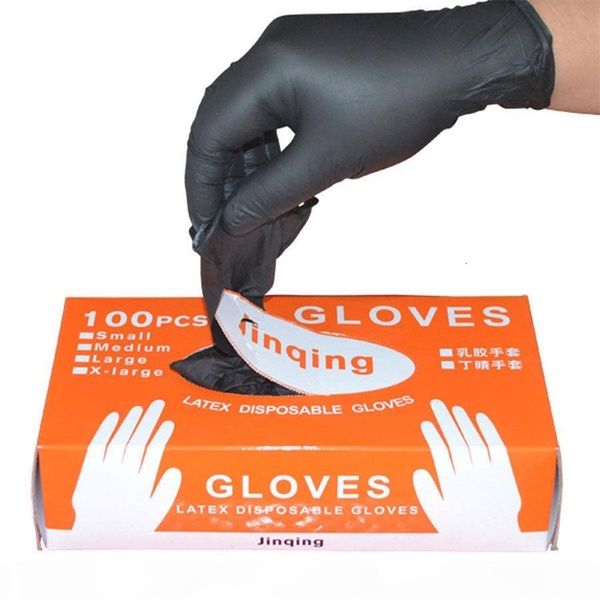 

leshp 100pcs set household cleaning washing disposable mechanic black nitrile laboratory nail art anti-static gloves d18110705