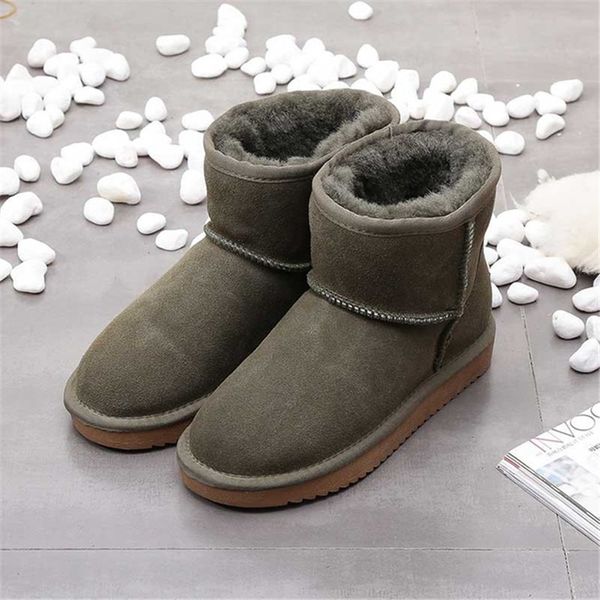 

warm fashion ankle woman genuine leather women 100% natural wool winter boots 201021, Black