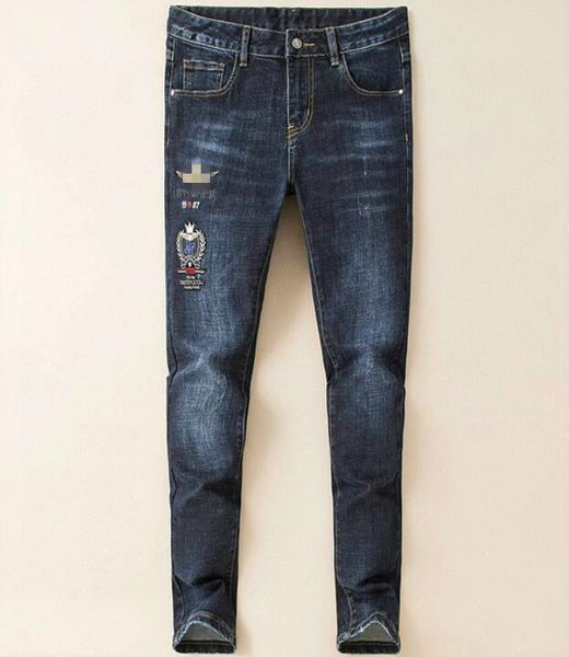 

21ss men's brand designers jeans distressed ripped slim fit biker denim pants mens leisure fashion jeans 1ra, Blue