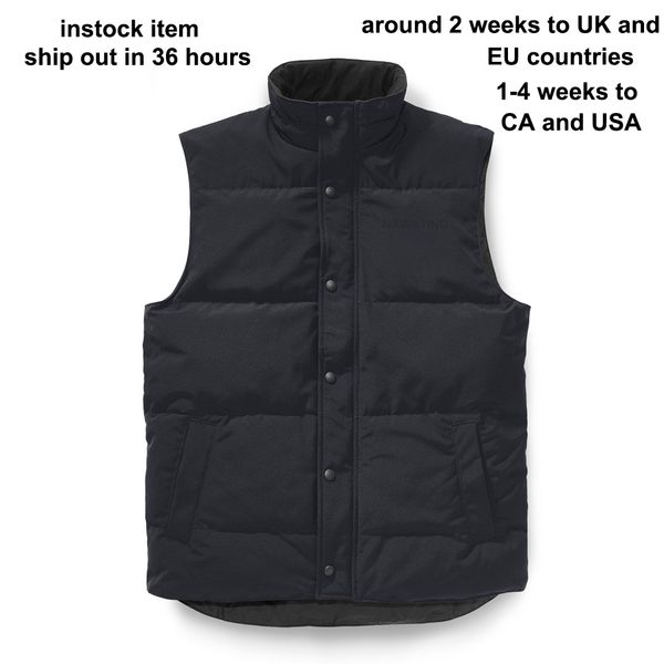

canada usa style mens tyle real feather down winter fashion vest bodywarmer advanced waterproof fabric, Black;white
